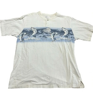Vintage 90’s Reel Legends Fishing Shirt Size  Large button collar front back
